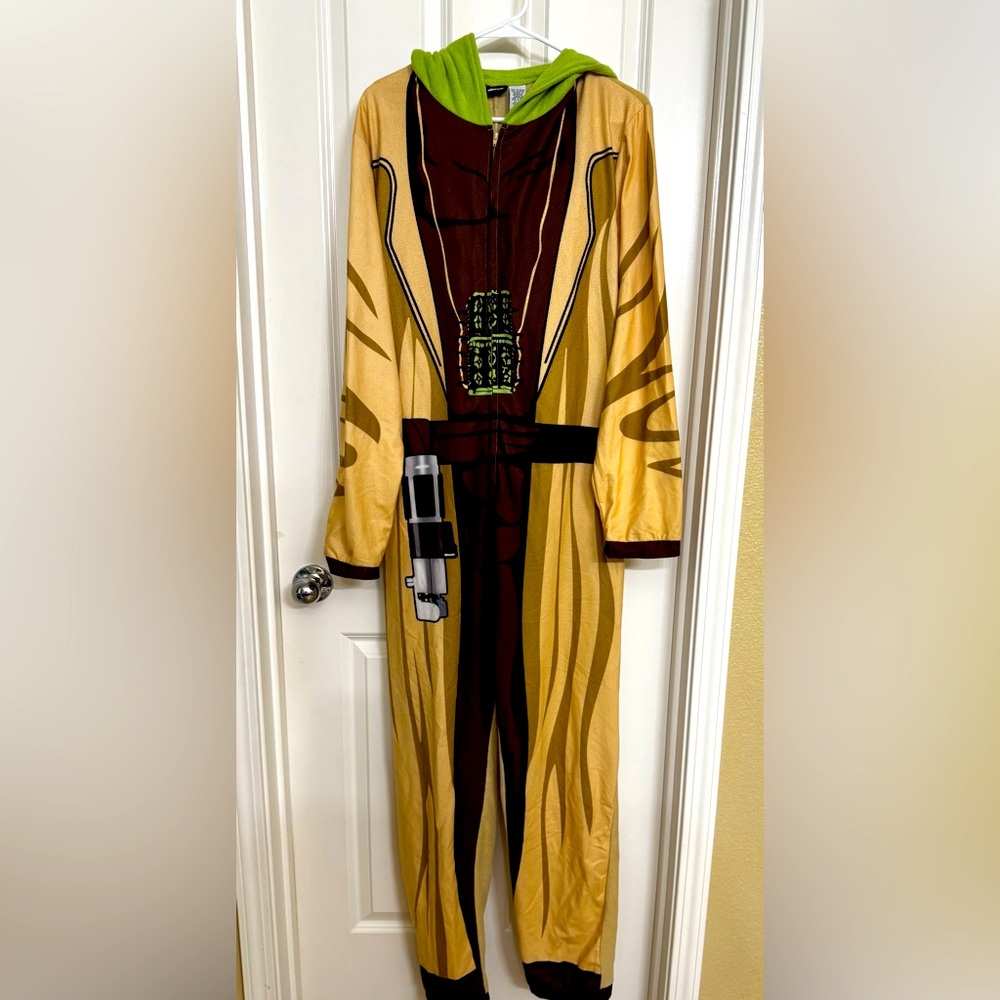 Star Wars Yoda adult union suit onesie pajamas size large